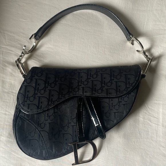 Dior Handbags - Black Dior oblique jacquard saddle bag
